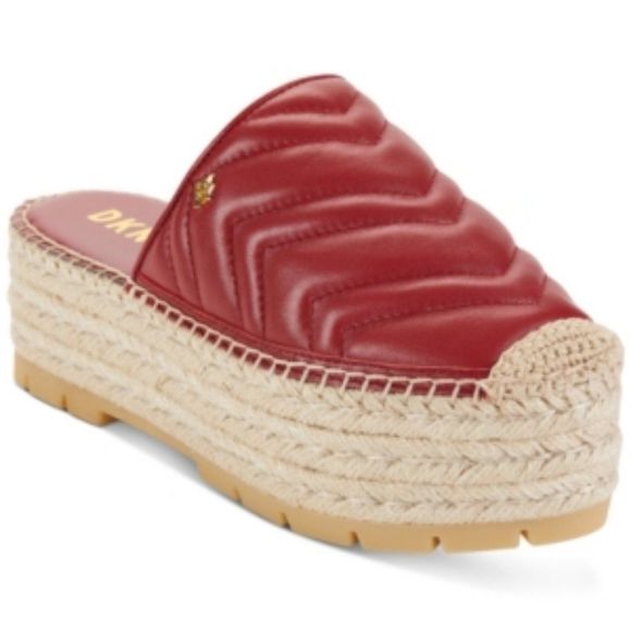 dkny ricki espadrille flatform mules